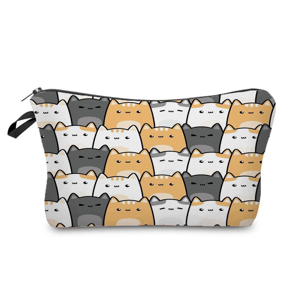 Women Cat Print Cosmetic Bag Toiletries Organize Travel Storage Case  6433 KTB