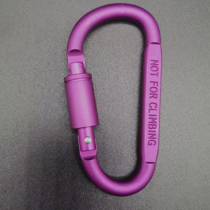 Outdoor Aluminum D Shape Locking Carabiner Keychain Backpack Clip Rope Hook for Camping Hiking Gear Accessories