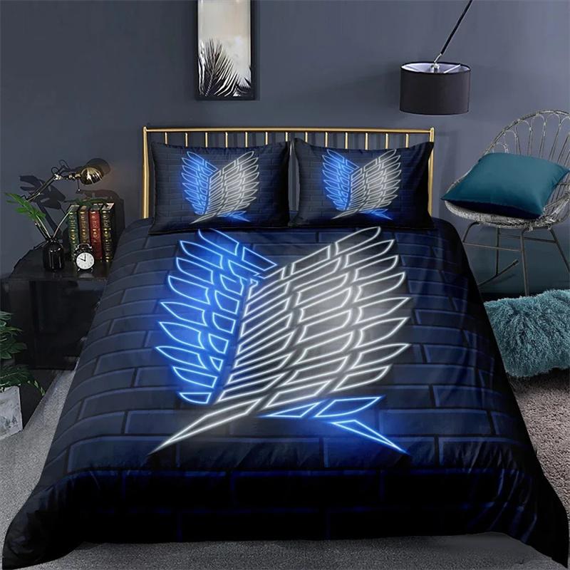 3D Printed Attack On Titan Duvet Cover Bedding Comforter sets Soft Quilt Cover and Pillowcases Single/Double/Queen/King