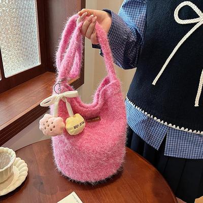 Chic Autumn/Winter Plush Huangguoshu Shoulder & Crossbody Tote Bag for Women