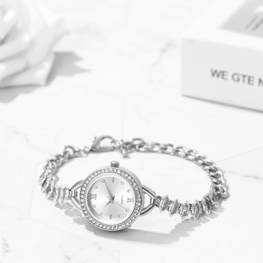 Cute and Sparkling Bracelet Diamond Analog Stylish Quartz Fashion Watch for Women Perfect Gift for Day Women's Watch Display, Waterproof, Watch, -