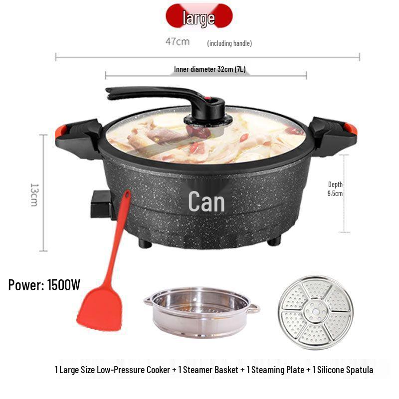 Multifunctional Non-stick Maifan Stone Pan for Steaming, Boiling & Pancakes