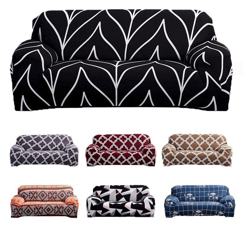 Slipcover 1234 Elastic Seater Stretch Sofa Covers Couch Protector Red Black