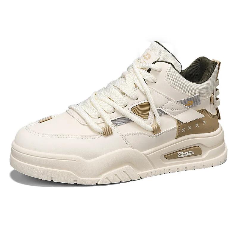 Fashion Spring Autumn New Men's Shoes Youth Fashion Casual Skateboarding Shoes High Top Comfortable Wear Resistant Sports Shoes Sneakers