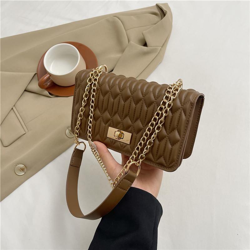 Chic Retro Crossbody Bag Stylish And Minimalist Square Shoulder Bag For 2024 Summer Trends коричневый