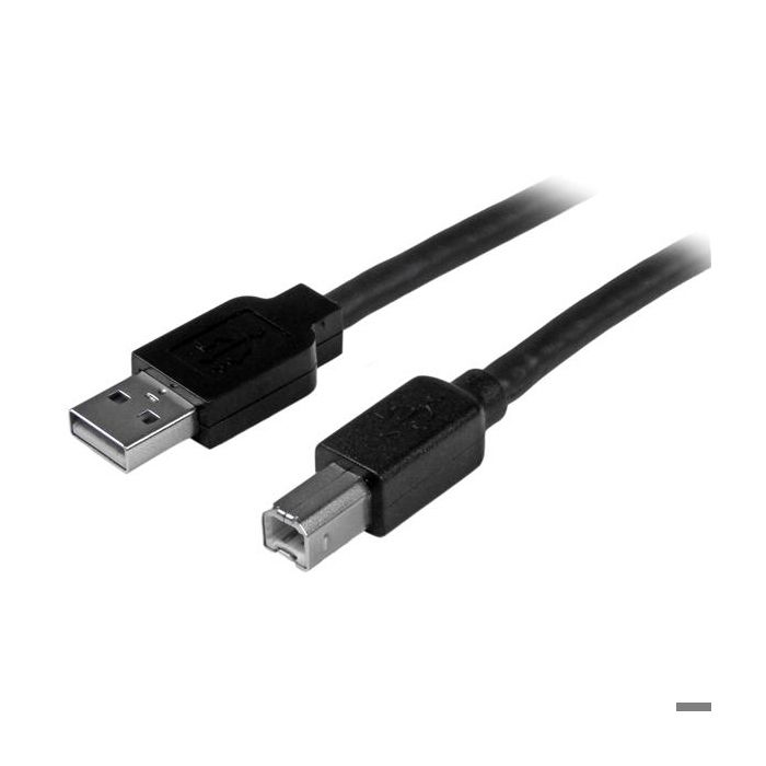 STARTECH.COM Active USB A To B Cable - USB AB Printer Cable - M/M - 1x USB A Male, 1x USB B Male - 15 M - Black