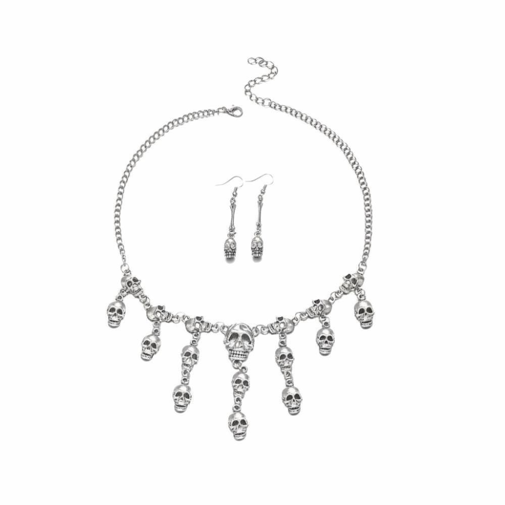 Y2K Halloween Choker Gothic Collarbone Chain Charm Gift Skull Necklace Neck Jewelry