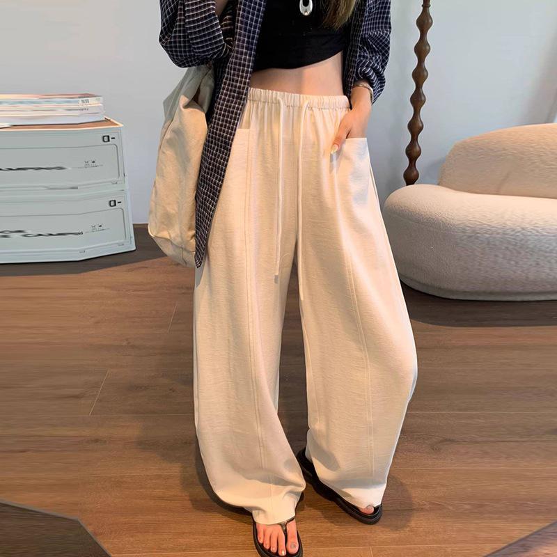 Women s Tencel Linen Blend Wide-Leg Pants 2026 - Summer Maternity Drawstring Straights Medium