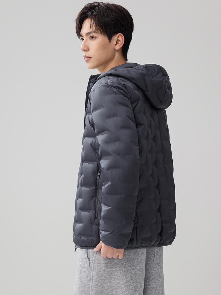 Men's Lightweight Hooded Down Jacket - 2025 Autumn/Winter Fashionable Short Style with 90% White Duck Down.