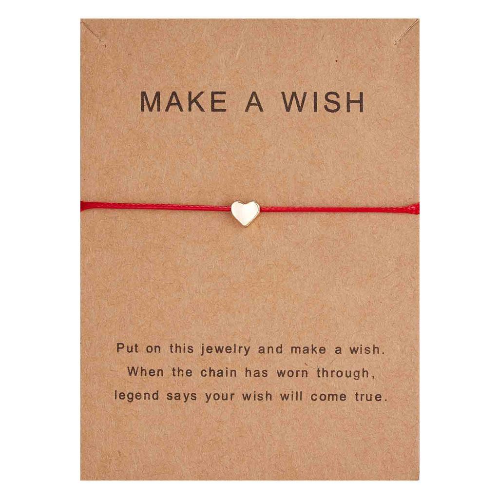 Make a Wish Crown Five-stars Cross Heart Woven Paper Card Bracelet Adjustable Lucky Red String Bracelets Femme Jewelry