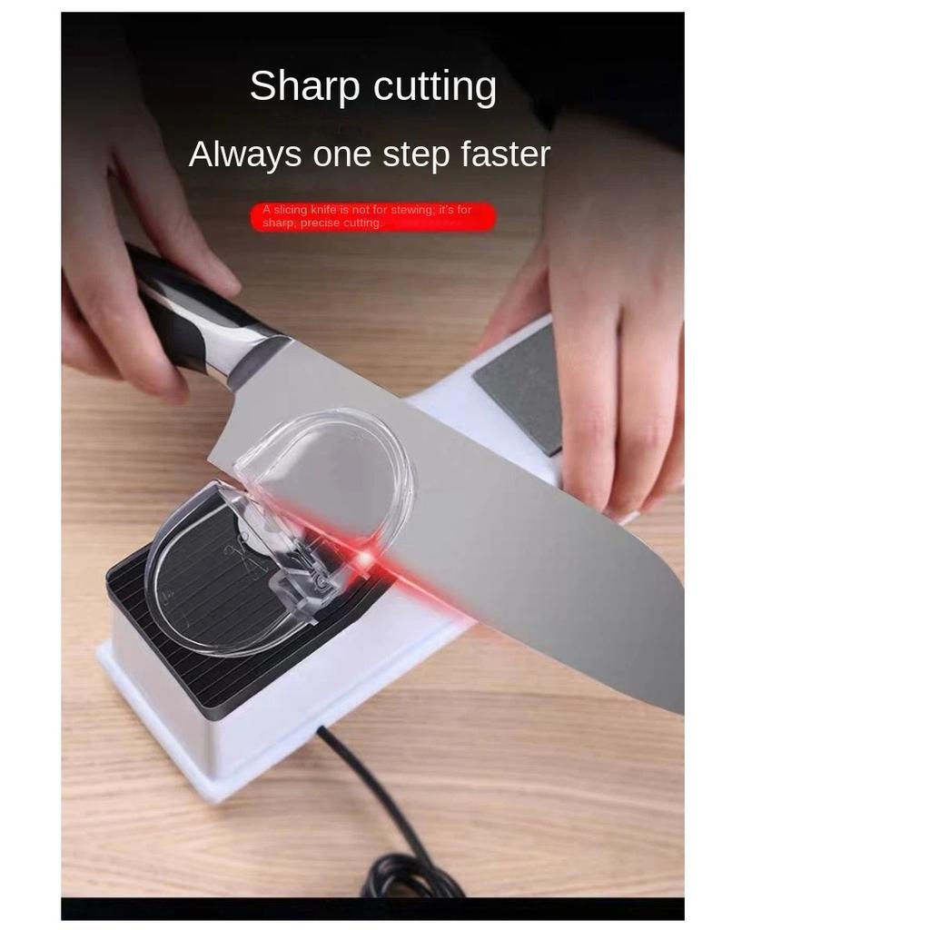 Electric Knife Sharpener, Automatic Blade Grinding, Household Multifunctional Kitchen Knife Sharpener with Fine Grinding Stone
