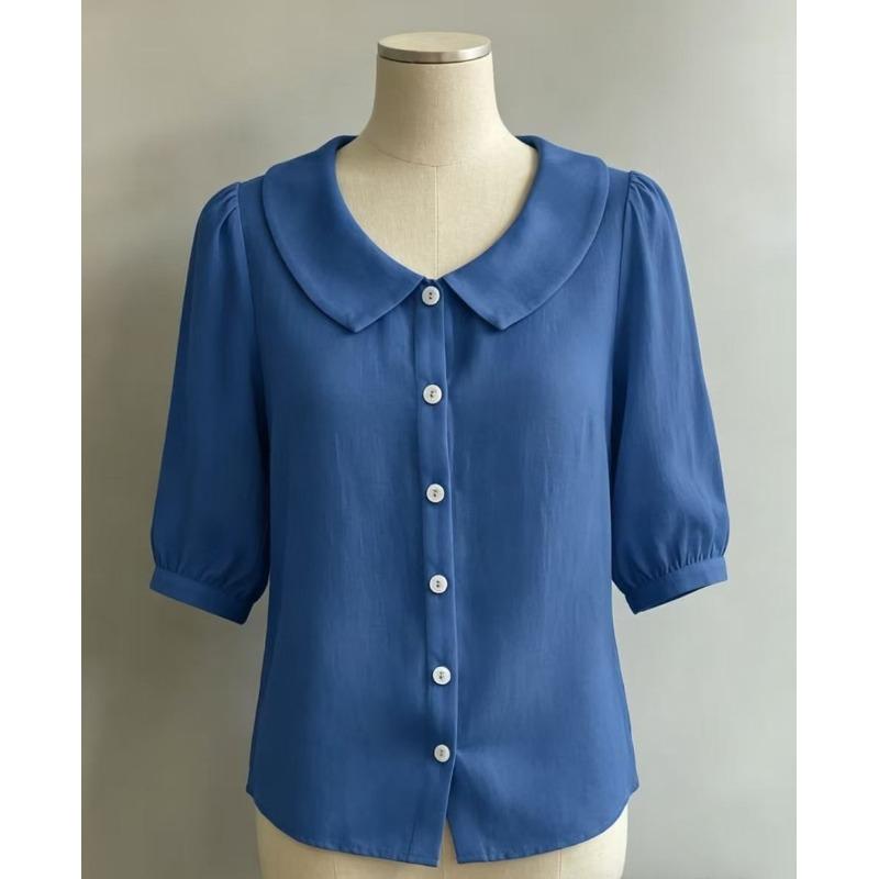 JPNTKY Women's Fashion Casual Short Sleeve POLO Neck Blouses & Shirts