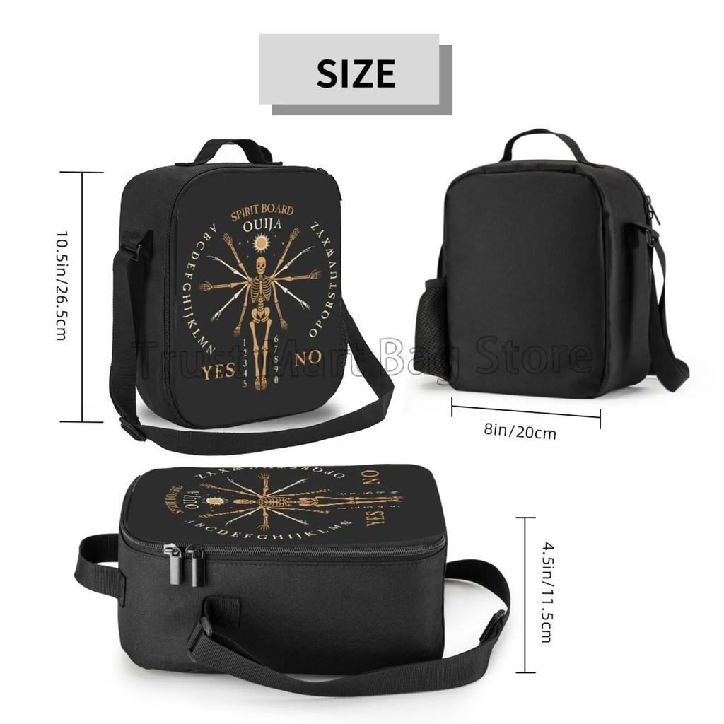 Skeletons Insulated Lunch Bag with Adjustable Shoulder Strap Reusable Zipper Cooler Bento Tote Bags