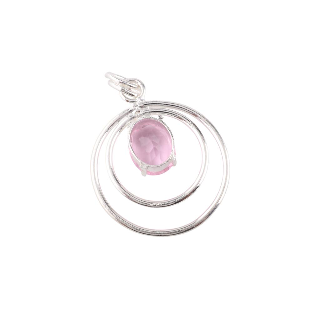 Morganit Ädelsten 925 Sterling Silver Handgjorda Smycken Bröllopspresent Hänge 1,65" PP-61-14