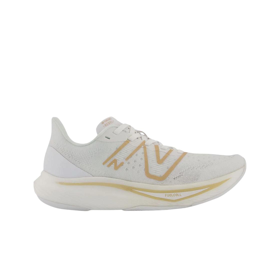 

(w) New Balance Fuelcell Rebel V3 White Gold Metallic - D Wide 225