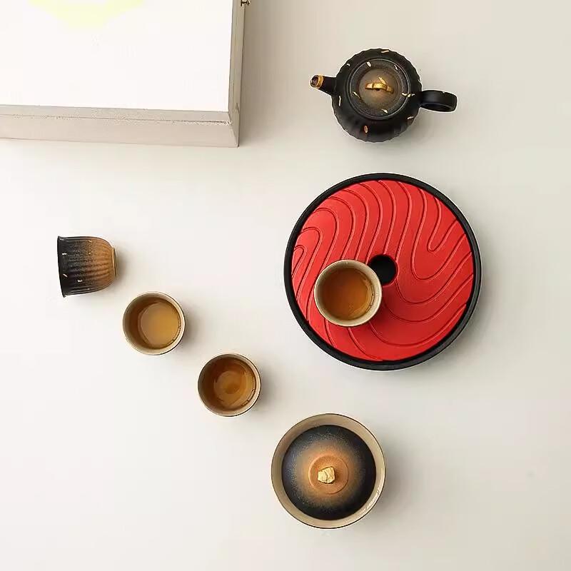 Yaxun Siyuan Autumn Mountain View Ceramic Kung Fu Tea Set