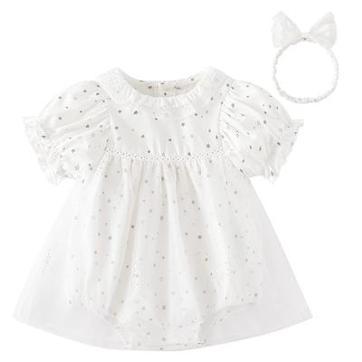 Baby Hair Lace Ceremony Summer Newborn Baby Star 80 Months [Reegoo Peter] Kleidung, Mädchenkleid, Strampler, Band, Kleid, Kleidung, 100% Baumwolle, Kleidung