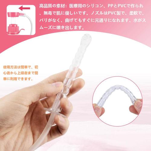 600ml Irrigation Kit with Pressurized Design, Spring-Free, Catheter, 4 Nozzles, and Storage Bag for Daily Hygiene and Shower Use, Large Capacity, Port
