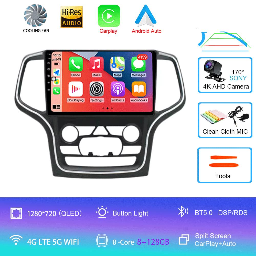 For Jeep Grand Cherokee WK2 2014 Car radio Multimedia Carplay Navigation GPS Wireless Android Auto Car Stereo HDR Radio 5G Wifi