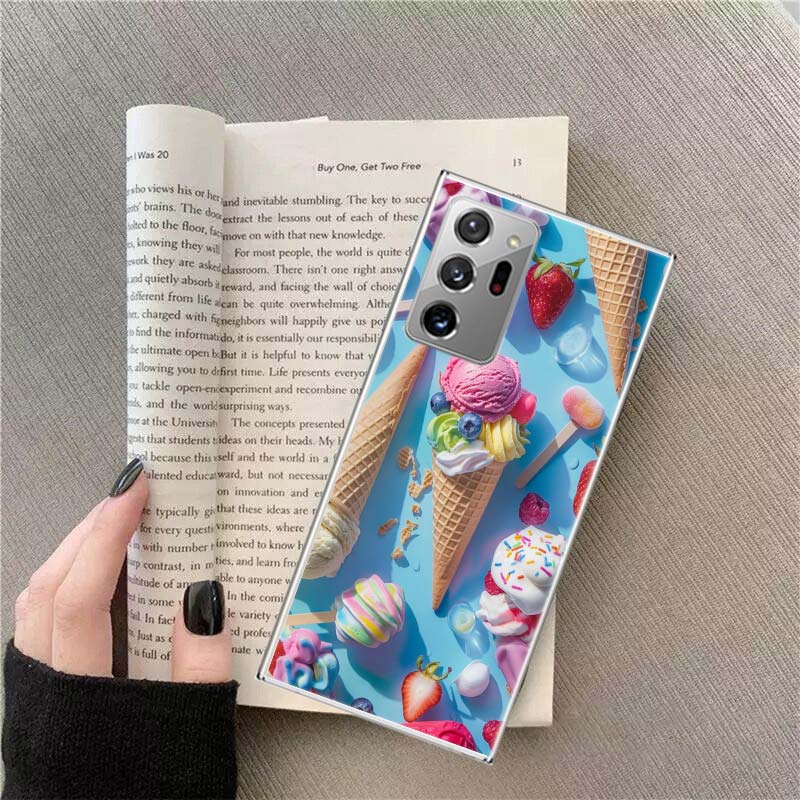 Colorful Ice Cream and Popsicles Phone Case For Samsung Galaxy S25 Edge S24 S23 FE S22 S26 Ultra S21 S20 S10 Plus Capa Soft