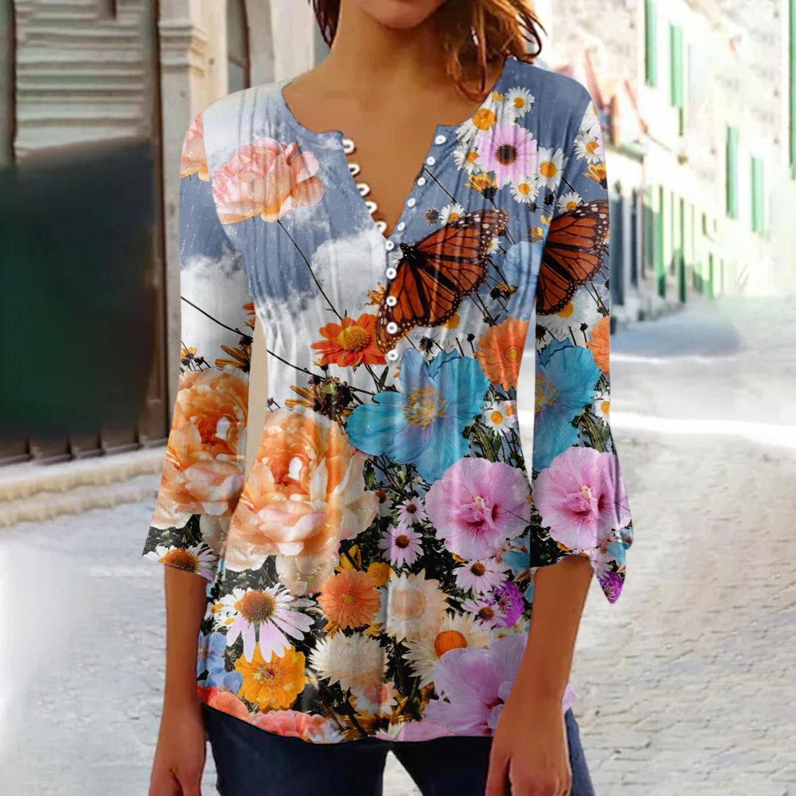 Рубашки с рукавами 3/4 лепестка для женщин — фото 8