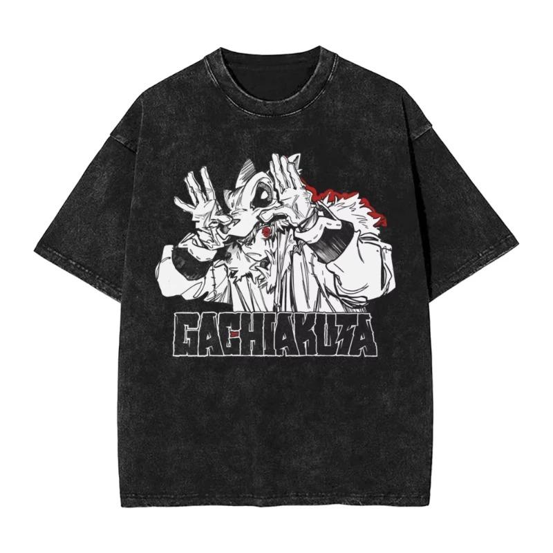 Gachiakuta Gewaschenes T-Shirt Unisex Oversized YK Kurzarm Lässig Baumwolle T-Shirt Strand O-Ausschnitt Locker Unisex Damen Kleidung Oberteil Tee