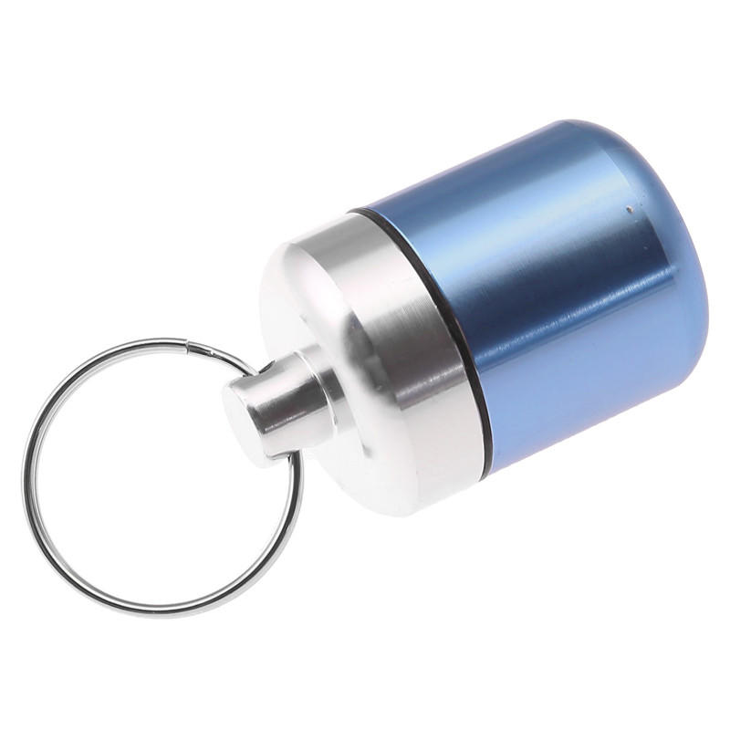 Mini Pill Keychain Holder Aluminum Alloy Storage Box Waterproof Organizer Travel Portable Pill Holder Earplug Container