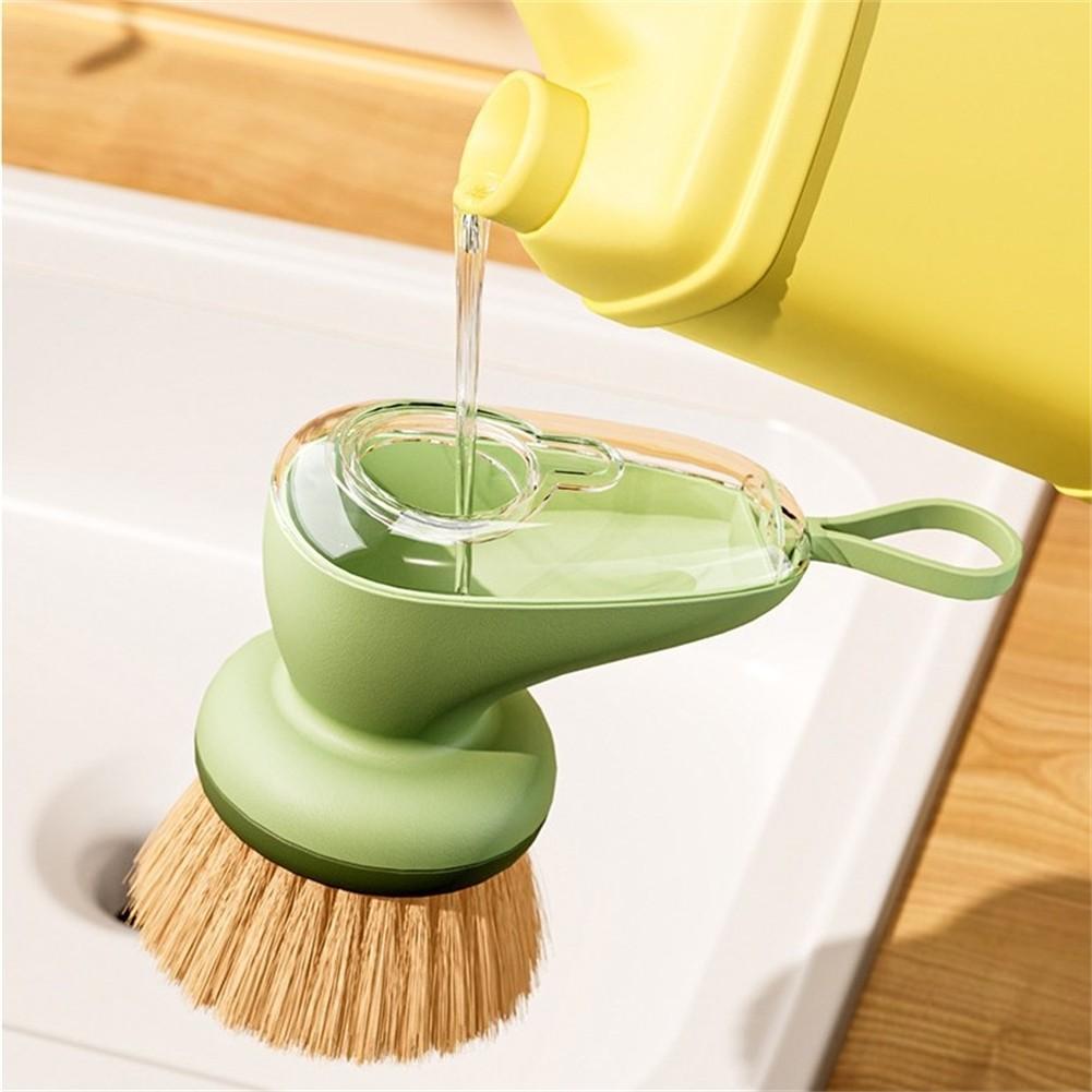 Airtight Pump Mechanism Kitchen Cleaning Brush Soap Dispensing Brush
