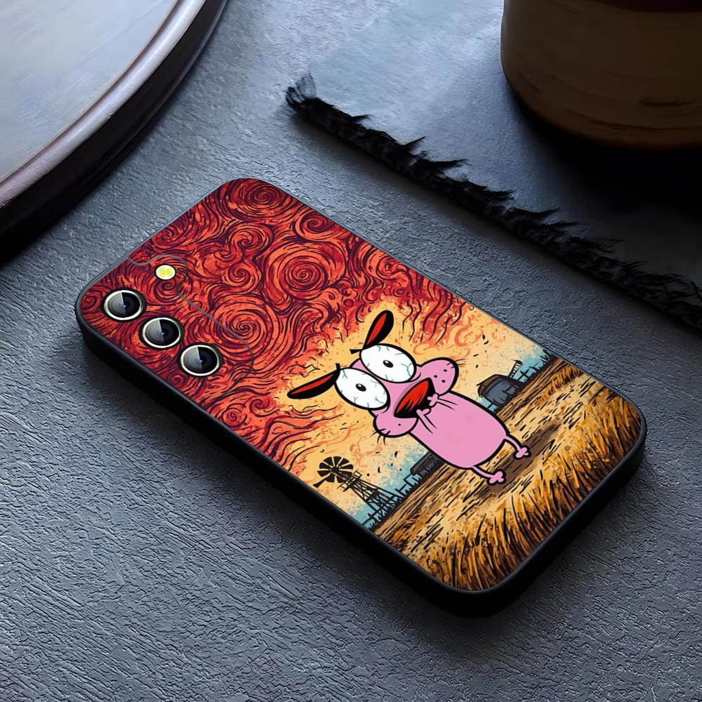 Courage CowardlyS Dog Phone Case For Samsung Galaxy S26 S24 S23 S22 S25 S21 S20 Ultra Fe Plus A54 A24 A55 A53 Coque