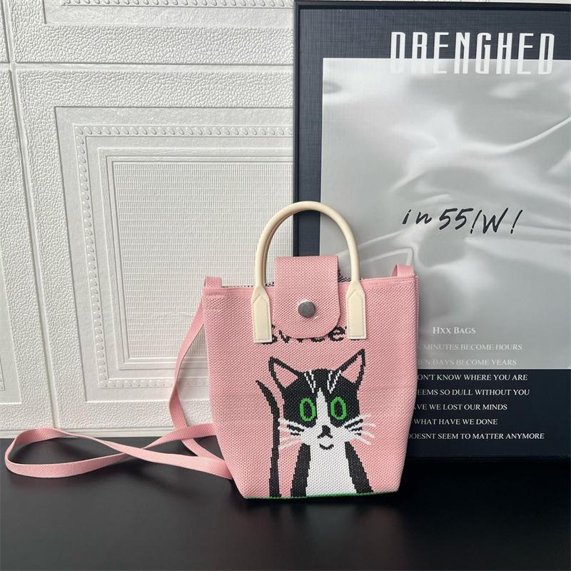 Mobile Phone Bag Crossbody Women'S High-End  Versatile Cute Cartoon Knitted Handbag Coin Handbag