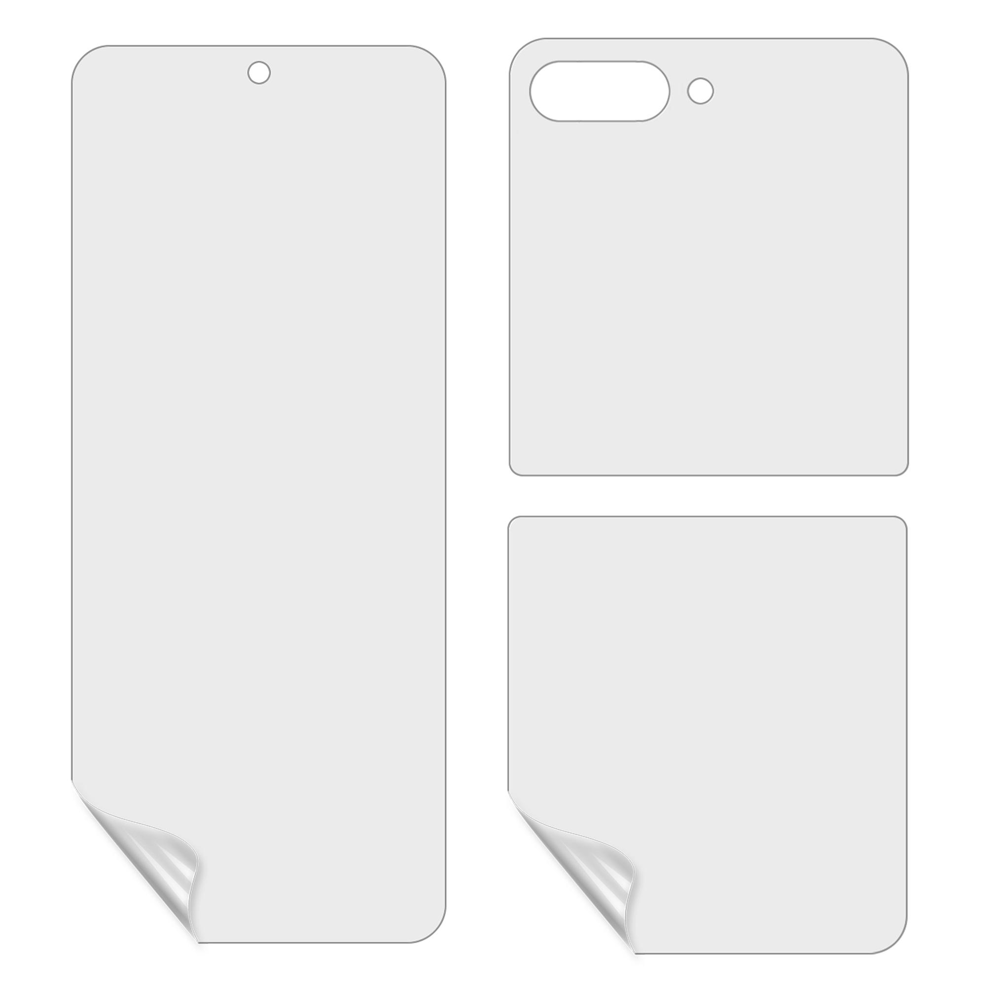 

For Samsung Galaxy Z Flip5 5G Anti-Scratch Clear PET Film Soft Front and Back Screen Protector