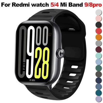 Αυθεντικό Λουράκι Σιλικόνης Για Redmi watch 4 5 Βραχιόλι Για Xiaomi Band 9 8 Pro Correa Βραχιόλι Λουράκι Ρολογιού Αθλητικά Αξεσουάρ