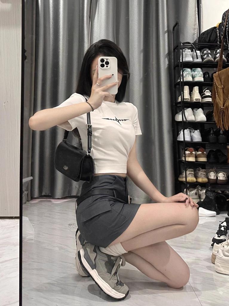 Grey Sophisticated A-Line Suit Skirt for Women Summer Sweet & Edgy Academic Style High Waist Slimming Bodycon Short Casual All-match Versatile Skirt