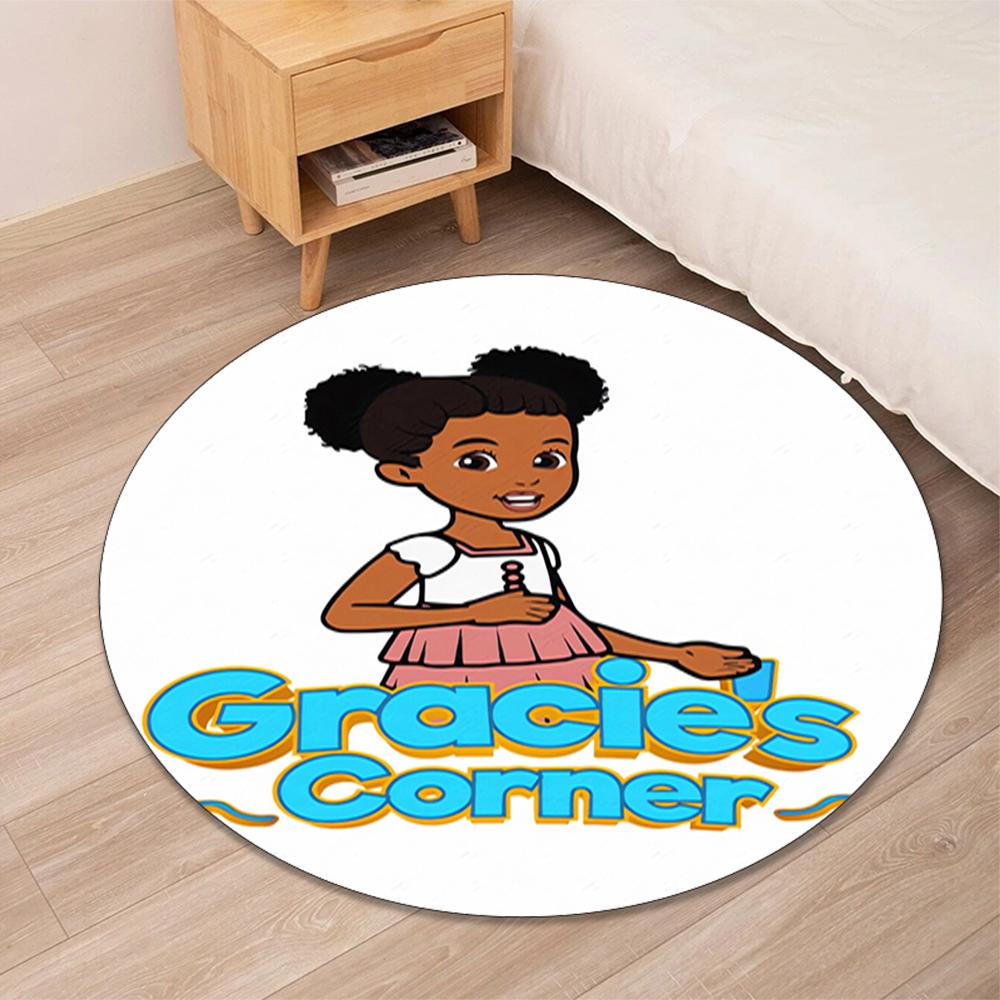 Gracie's Corner Printed Round Rug Carpet Chair Rug Area Rug Entryway Doormats,for Office Chair Living Room Bedroom Kitchen Room.