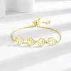 Adjustable Cat Paw Hollow Out Bracelet Women Fashion Minimalist Copper Alloy Jewelry With Gold Plating