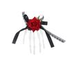 Skeleton Ghost Claw Hair Clip Flower Halloween Headwear Skeleton Hand Rose Hairpin  Children