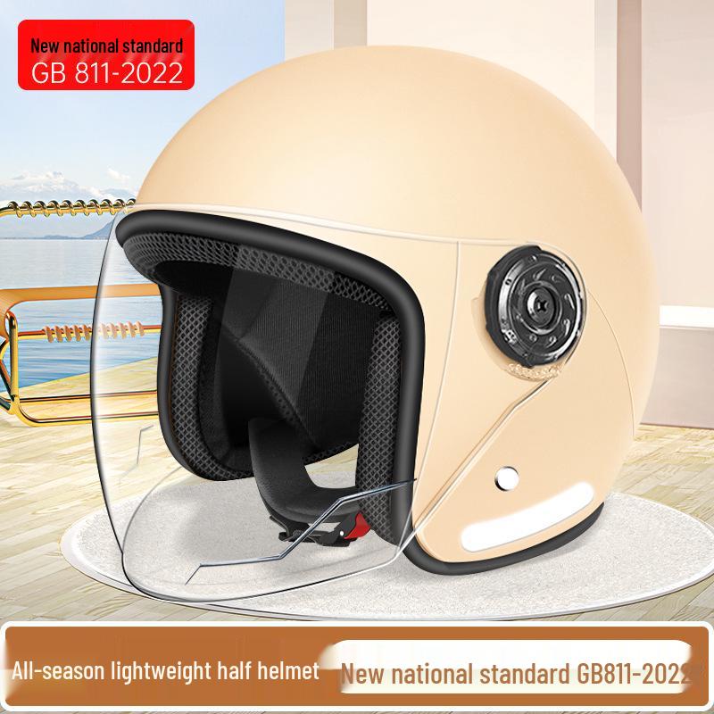3C Certified Double Visor Electric Motorcycle Helmet, Unisex Winter Model, All-Season Safety Helmet