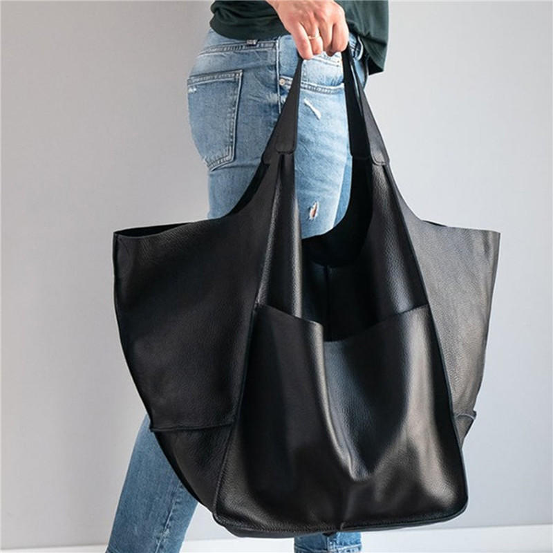 Retro Fashion Casual Soft Large-Capacity Handbag Ladies PU Leather One-Shoulder Crossbody Bag