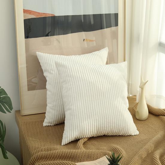 Plysj Putetrekk Stripete Tekstur Ensfarget Sofadekorasjon Putetrekk Living