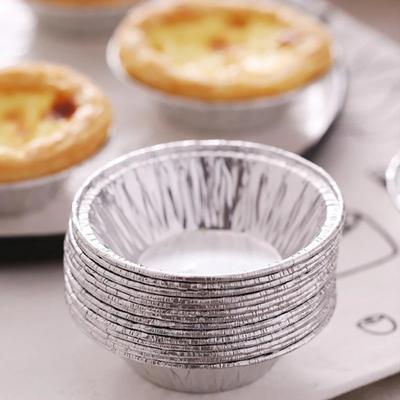 50Pcs Disposable Egg Tart Mold Fadeless Tin Foil Grease-proof Muffin Cake Mold Kitchen Tool