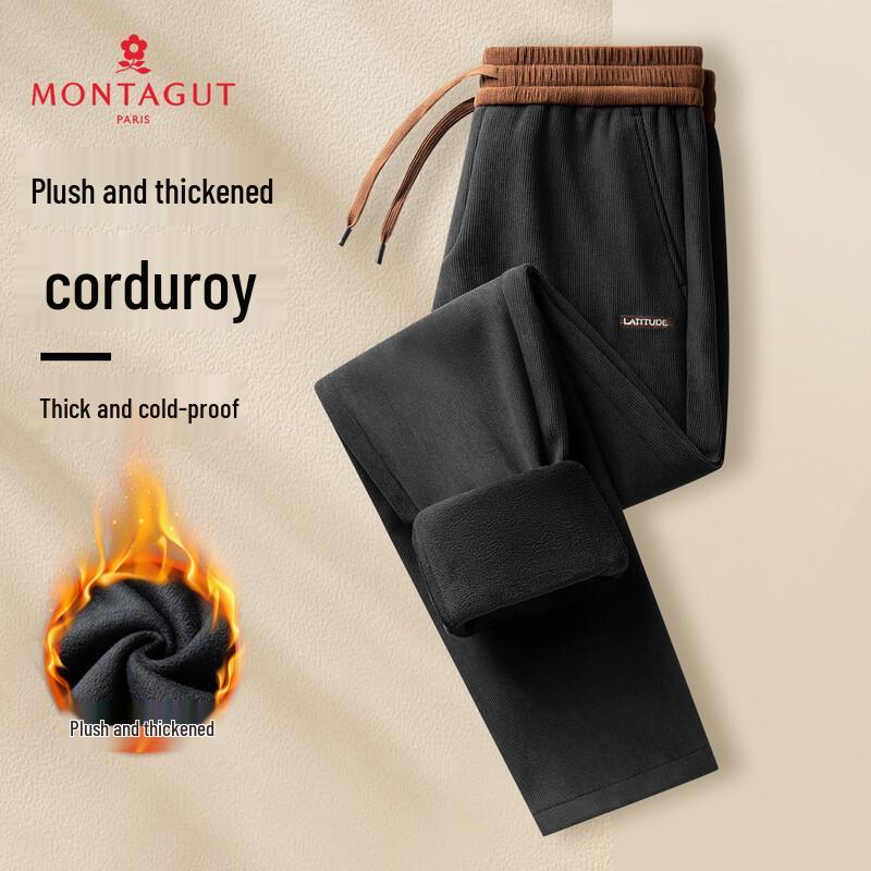 

MONTAGUT Men s Warm Corduroy Straight-Leg Casual Pants 4XL