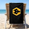 Asciugamano da Spiaggia Stampato con Emblema Wolves Football Club, Microfibra Super Morbida, Regalo Perfetto Compleanno, per Piscina, Spiaggia, Viaggio, per famiglia e amici