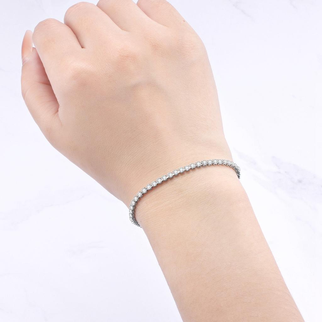 S925 Silver Bracelet Zircon Women Fashion Simple Engagement Wedding Charm Jewelry For Women Birthday