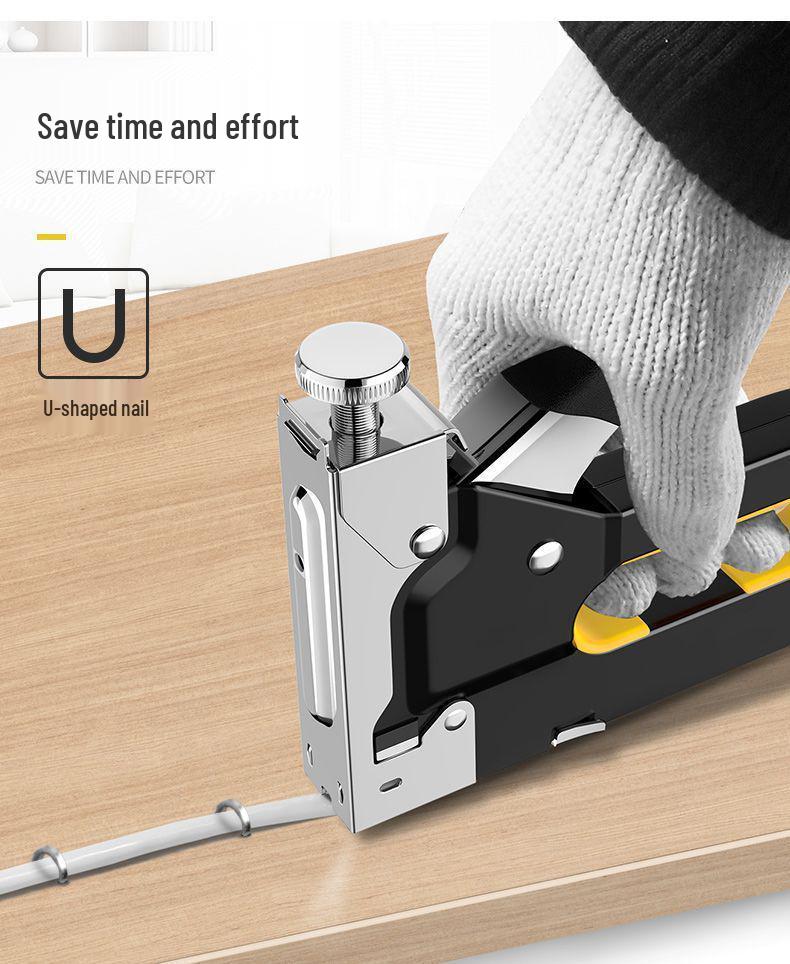 Three-in-One Handheld Woodworking Staple and Brad Nailer for Cabinets and Sofas