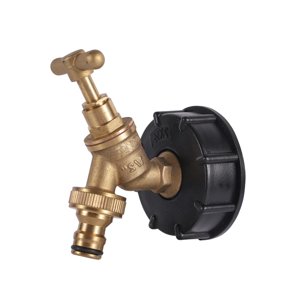 IBC Tank Adapter G1/2" Brass Faucet S60X6 Coarse Thread IBC Tank Fitting Water Tank Discharge Tap Replacement Garden Irrigation