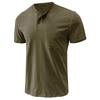 Men's Solid Short Sleeve Henley Shirts Casual Basic Tops Summer Button Sports T-Shirts With Pocket Male Athletic Workout Moisture Wicking Tee Shirts