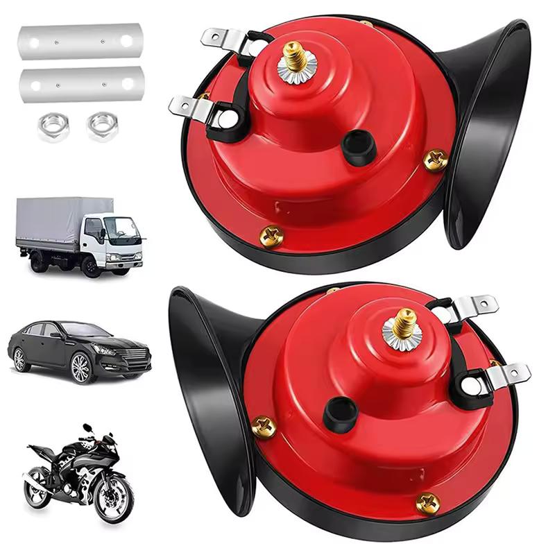 New 2pcs 12V air horn for car Snail Electric Air Horn Marine Boat Loud Alarm Kit Boat Motorcycle Dual-tone car horn Loud signal
