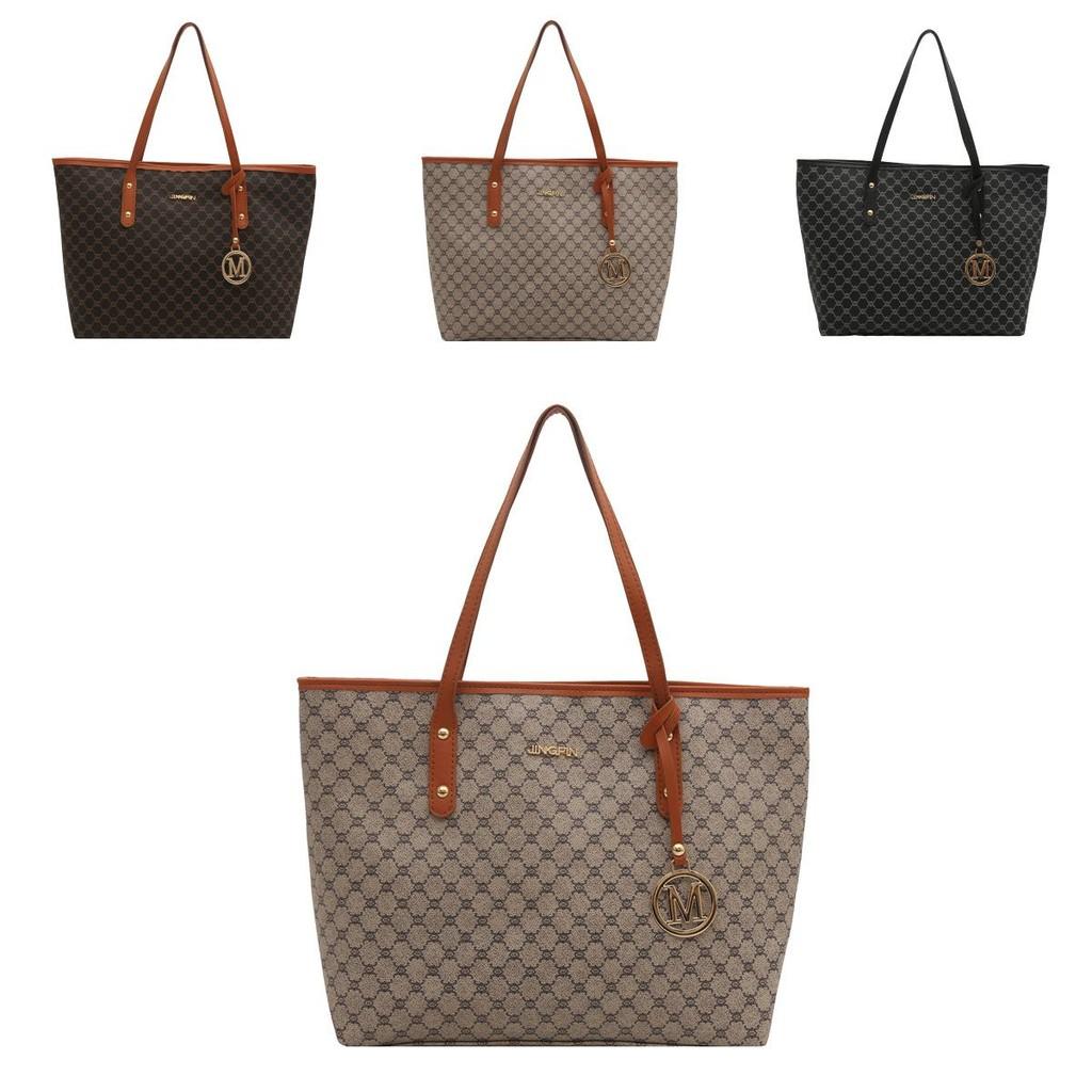 Large Capacity Tote Bag For Women With Pu Material And Checkered Pattern For Daily Use