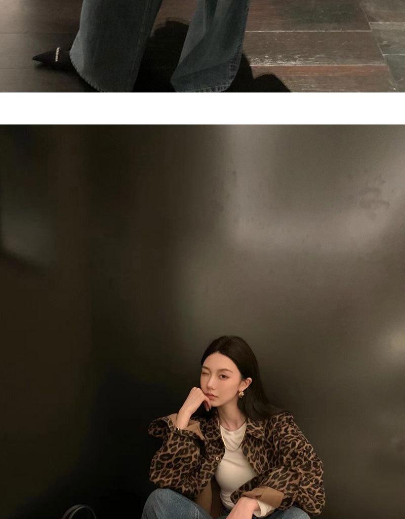 American Leopard Print Shirt Jacket - Women's Autumn Long Sleeve Top