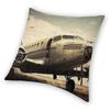 Vintage Aviation Poster Airplane Square Pillowcase Polyester Linen Velvet Pattern Zip Decorative Throw Pillow Home Cushion Cover